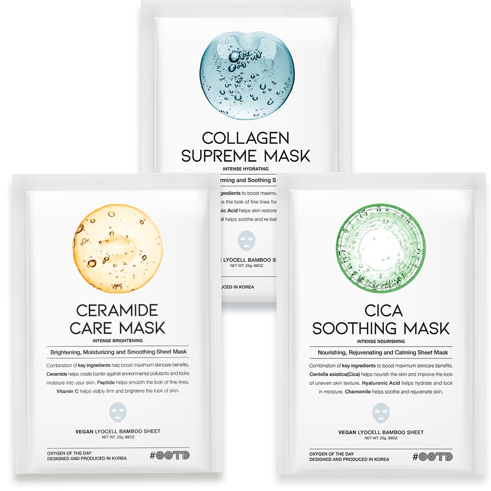 #OOTD Mask Box (10 Sheets) - Ceramide, Cica, Collagen, Retinol