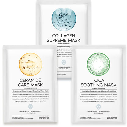 #OOTD Mask Box (10 Sheets) - Ceramide, Cica, Collagen, Retinol