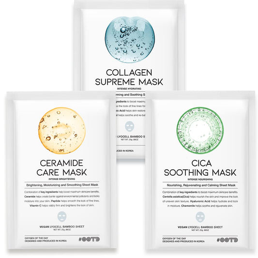 #OOTD Mask Box (10 Sheets) - Ceramide, Cica, Collagen, Retinol