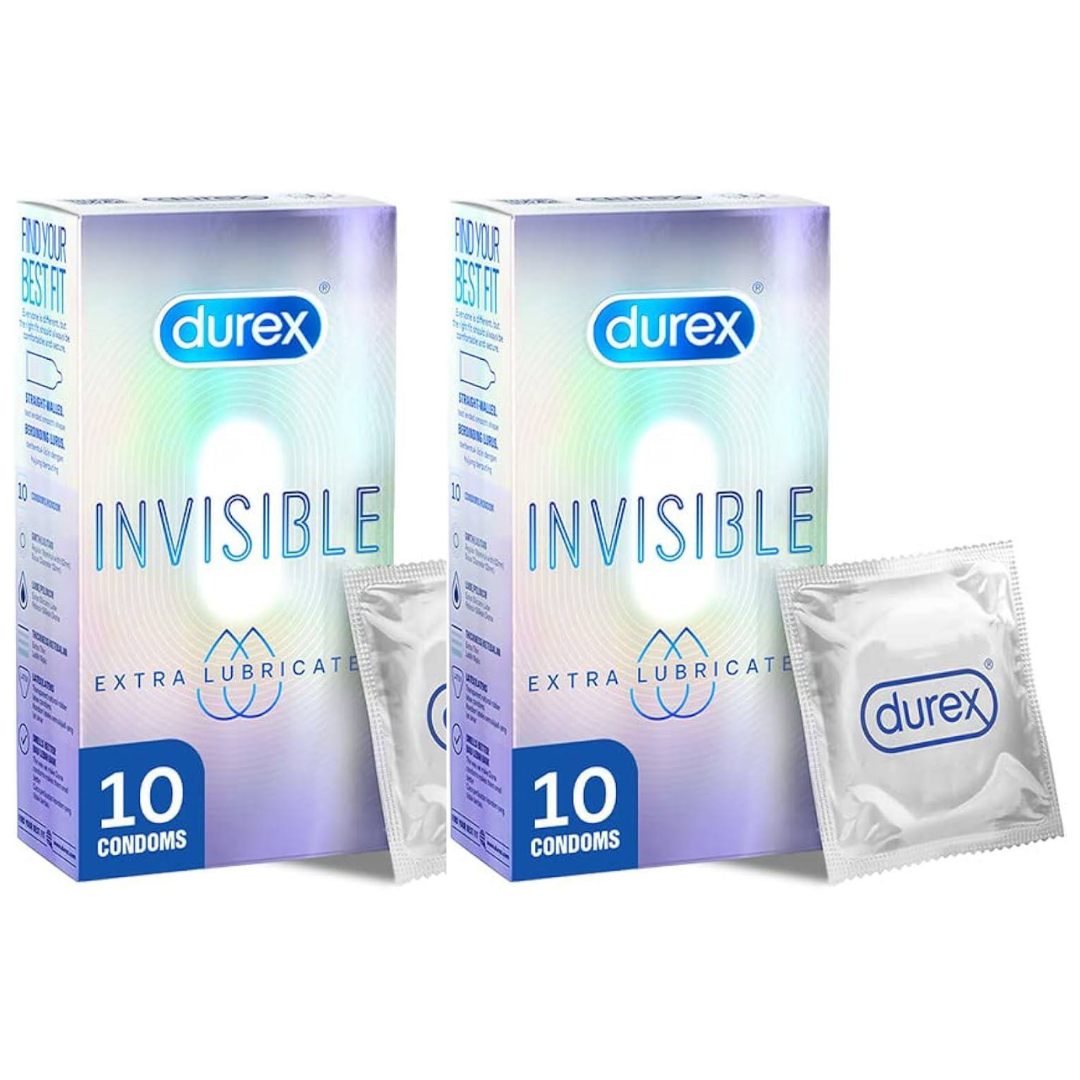 Durex Invisible Extra Lubricated/ Sensitive 10s (Bundle of 2) + 5ml Perspirex Original Complimentary