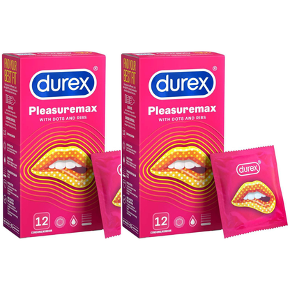 Durex Pleasuremax/ Extra Safe/ Fetherlite Thin 12s (Bundle of 2) + 5ml Perspirex Original Complimentary