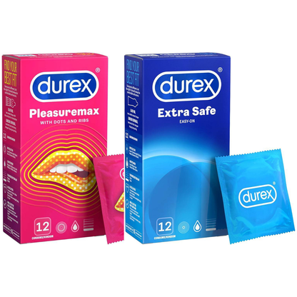 Durex Pleasuremax/ Extra Safe/ Fetherlite Thin 12s (Bundle of 2) + 5ml Perspirex Original Complimentary