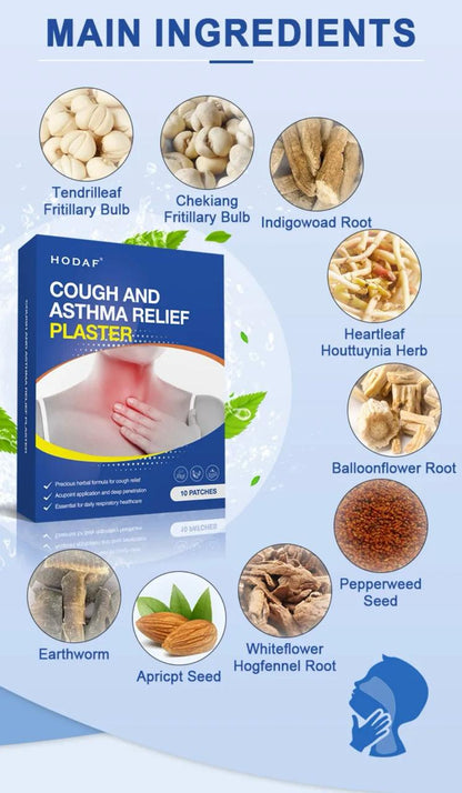 Hodaf Cough and Asthma Relief Plaster (10 Patches)