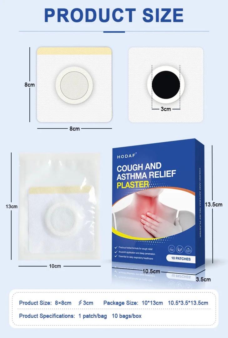 Hodaf Cough and Asthma Relief Plaster (10 Patches)