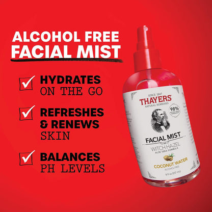 ThayersThayers Witch Hazel Facial Mist (8oz / 237ml) – Cucumber, Lavender & Rose Petal