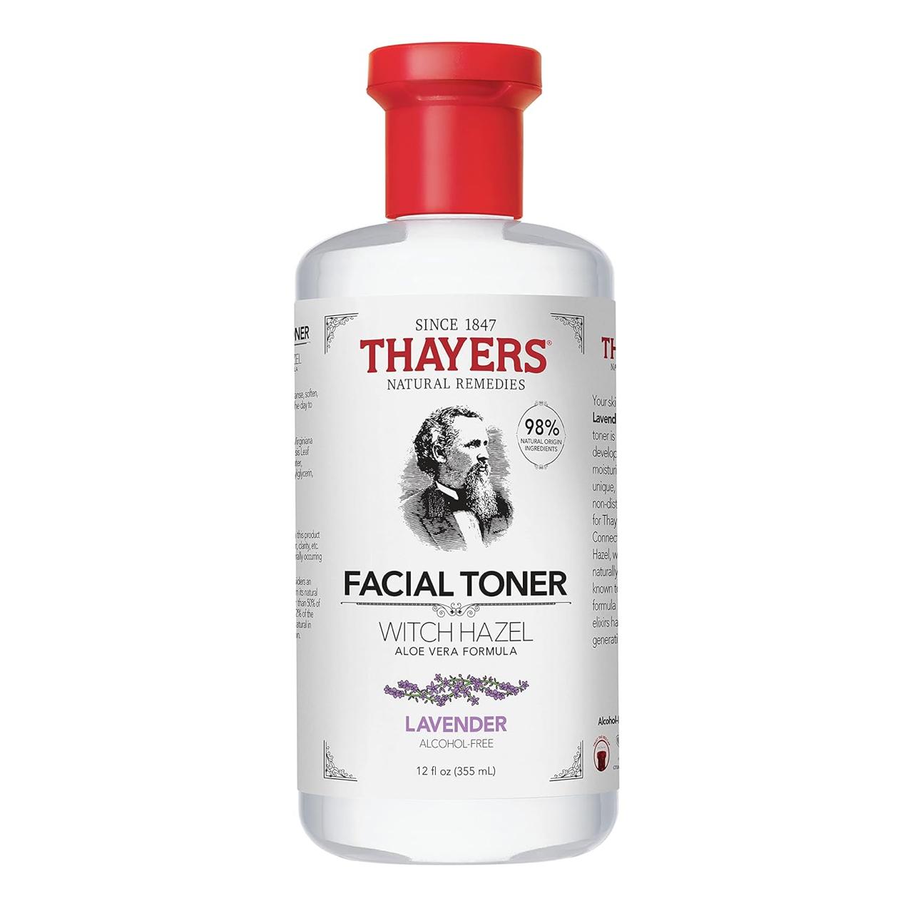 Thayers Witch Hazel Facial Toner with Aloe Vera (12oz / 355ml) – Lavender & Coconut Water